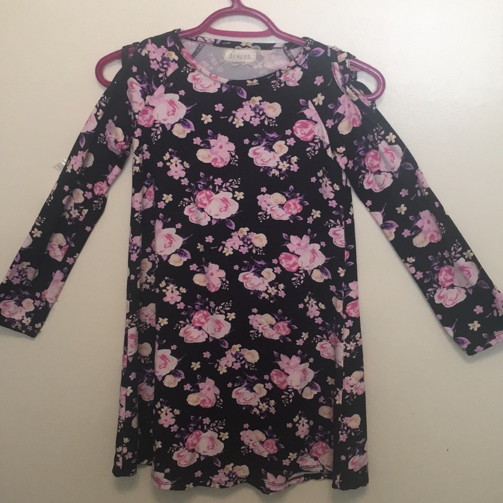 Floral Cold Shoulder Dress for Girls